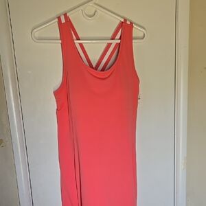 Talbots Performance Interlock Strappy Tennis Dress In Lovely Coral